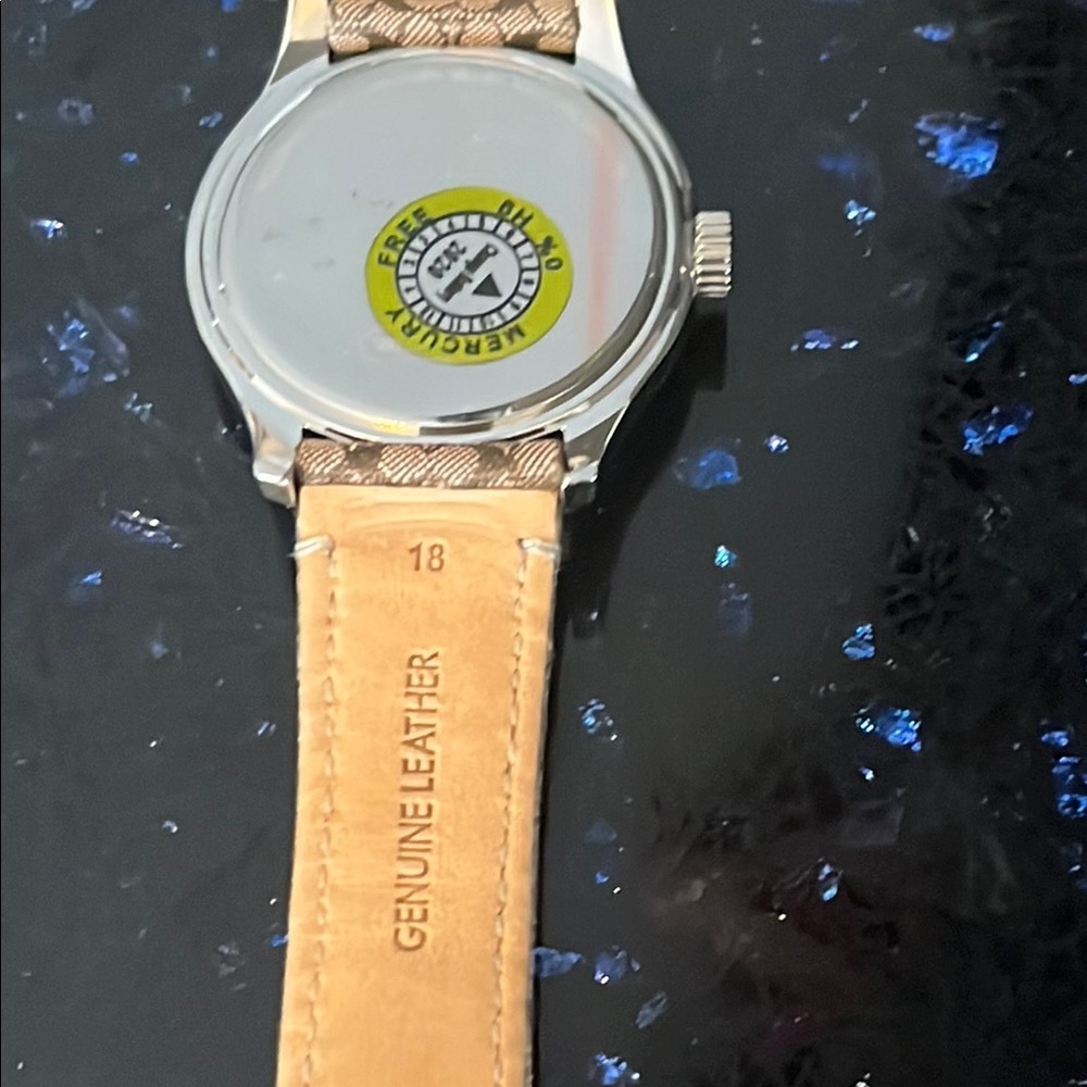 Coach Silver And Gray Patterned Watch - image 5